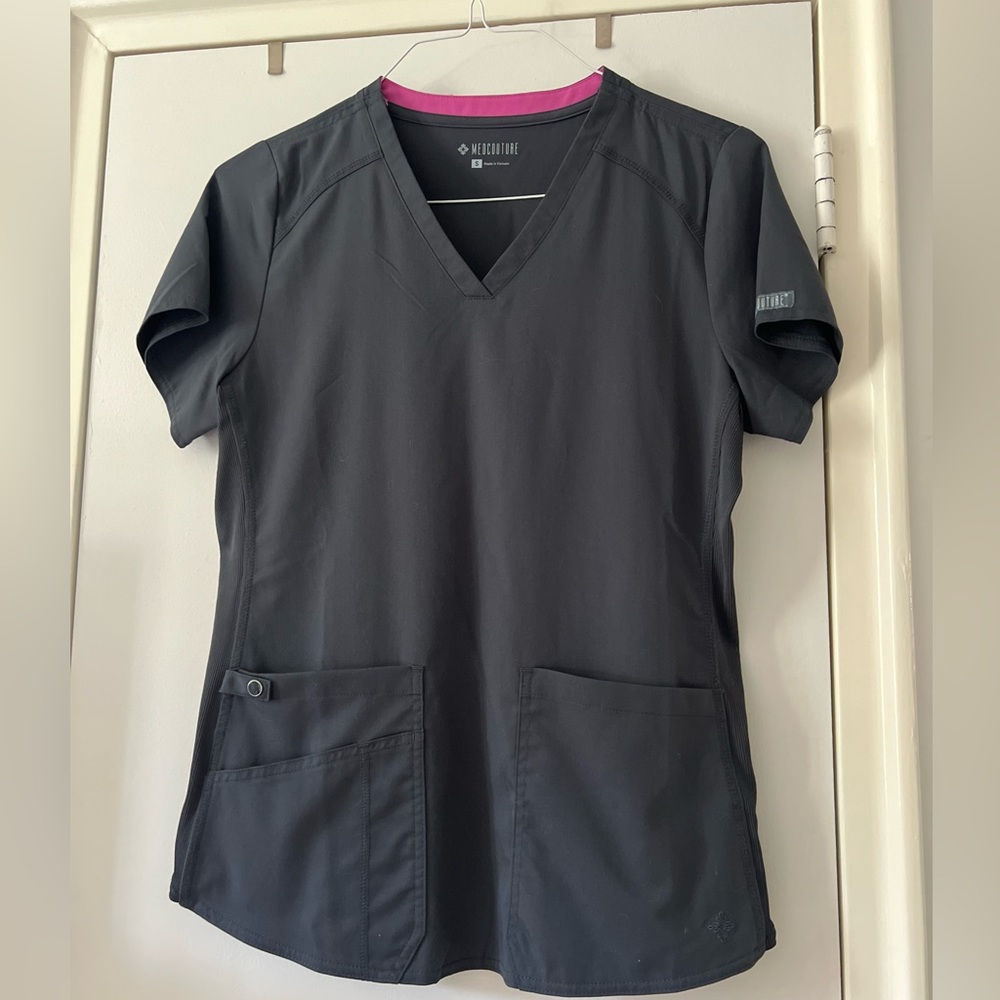 Grey Med Couture Scrub Top
